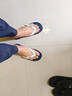 hippobloo河马泰国进口乳胶人字拖男女舒适防滑橡胶凉拖鞋海边沙滩ins潮拖 白蓝红 43 (泰11.5) 实拍图