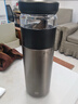 京东京造保温杯【茶水分离】男女大容量316L不锈钢泡茶水杯子幻冰蓝500ml 实拍图