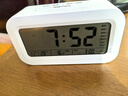 康巴丝（Compas）闹钟夜光聪明灯智能语音报时起床神器自动感光三组闹铃小闹钟儿童学生钟 2139 白色 实拍图