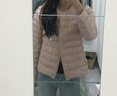 雪中飞羽绒内胆女轻薄羽绒服女短款新款冬季内搭修身时尚羽绒服外 浅粉 M (160) 实拍图