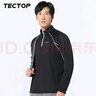 探拓（TECTOP）速干衣男户外立领透气跑步弹力长袖T恤反光骑行服035男黑色L  实拍图
