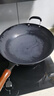 阎铁匠章丘炒锅铁锅 炒菜锅无涂层家用不易粘锅圆底轻便炒勺锻打已开锅 36cm黑锅镜面木把带耳7-9人D 36cm 圆底炒锅 实拍图