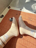 PAUL FRANK100%纯棉秋冬舒适款女士中筒袜10A抗菌防臭女青少年运动袜礼盒装 实拍图