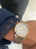伯恩（BOARRNE）中老年老人手表男士女式大数字夜光防水父亲节礼物送爸妈爷爷奶奶 809A金边钢带-日历-男表 实拍图