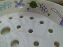 金岚玉唐山骨瓷8英寸饺子沥水双层盘陶瓷水饺盘深盘菜盘圆形托盘 紫色花季-8英寸沥水盘 1个 8英寸 实拍图