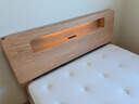 源氏木语全实木床北欧风小户型卧室家具橡木床现代简约主卧1.5m1.8m双人床 原木色低铺夜光床斜靠版【橡木】 1200mm*2000mm  框架结构 实拍图