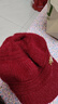 冬季妈妈中老年老太太加绒加厚针织毛线保暖女士南瓜贝雷帽子短檐 酒红色-一个装 实拍图
