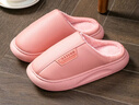 乐拖轻奢 拖鞋女秋冬季保暖居家室内PU防水厚底防滑情侣棉拖鞋女 实拍图