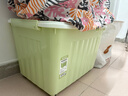 SPACEXPERT 衣物收纳箱特大号塑料整理箱车载储物箱60L绿色 1个装 带轮 实拍图