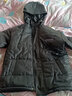 布恩普棉服男米白色PU皮棉袄外套男冬季感连帽羽面包绒服情侣装棉衣 黑色 L 实拍图