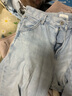 优衣库女装男装宽松廓形牛仔裤/弯刀镰刀裤子25秋冬新款479000 62 粉蓝色 25 /160/64A 实拍图