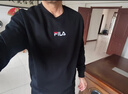 FILA 斐乐女装卫衣男女同款套头卫衣秋冬情侣款休闲加绒保暖长袖上衣 正黑色-BK M 170/92A/M 实拍图