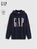 GAP男女装2025秋季新款logo印花抓绒宽松运动连帽衫卫衣786920 海军蓝 3XL (185/108A) 亚洲尺码 实拍图