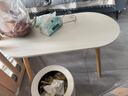 逸朗德茶几家用小户型茶几桌客厅简约沙发边几创意圆形简易置物架小桌子 椭圆双层】80*40*42cm暖白 实拍图