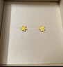 六福珠宝 足金栀子花黄金耳钉 计价G01G0027DS 约1.00克 实拍图