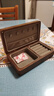 实木首饰盒便携小巧精致复古小众手镯手饰品收纳盒中国风 胡桃木色【四叶草】灰色绒 实拍图
