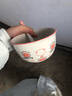 釉下彩可爱卡通碗碟套装家用高颜值陶瓷碗筷盘餐具 小猪碗 一碗一勺 2件套 实拍图