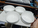 纯白陶瓷汤碗甜品碗沙拉碗新款陶瓷高档面碗家用碗直口大容量汤碗 纯白6英寸直口碗【4只装】 实拍图