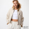 优衣库女装休闲拉链短茄克/外套巴恩风翻领时尚夹克 新款479208 30 浅米色 M /160/84A 实拍图