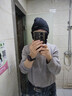 时尚风格袋鼠帽子男冬季毛线帽男士加绒加厚保暖户外骑车防寒防风滑雪针织帽女 黑色帽子+脖套  加绒加厚 实拍图