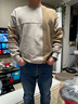 后琤美式拼色潮流圆领卫衣男宽松秋冬季无帽长袖男生潮牌休闲套头衫潮 米杏色 XL（140-160斤） 实拍图