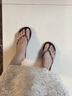 HUJIUTUO拖鞋人字拖女夏时尚外穿浴室防滑夹脚凉拖鞋平底海边沙滩鞋1.5cm 黑色1.5cm 正常码 38 实拍图