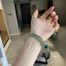 天然岫玉手镯女冰种晴水色绿色媲美和田玉岫岩真玉镯子 高冰晴水色 圈口57-58MM 附带珠 实拍图