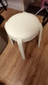 塑料凳子加厚家用餐厅吃饭软包圆凳可叠放备用椅子现代简约高板凳 2把米白色【甄选软包-纵享舒适】 实拍图