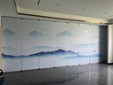 展厅活动隔断墙大堂推拉折叠门博物馆展板画廊移动隔断 木饰面 实拍图