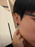QMXD黑色无耳洞耳夹男士潮钛钢嘻哈高级女单只耳钉男无耳洞男生假耳钉 黑色+银色【各一个】 实拍图