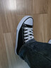 人本帆布鞋女平底运动板鞋经典情侣原宿板鞋 学生韩版校园布鞋 黑色  （女款偏大半码） 36 女款 实拍图