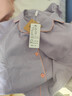 纯棉睡衣女夏秋两件套家居服女空调房纯色开衫长袖 紫色 2055 L 实拍图