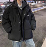 港蒂湾棉服男冬季外套加厚假两件棉衣男士宽松新款潮牌衣服学生保暖棉袄 黑色 L -100-120斤左右 实拍图