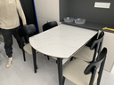 林氏家居现代岩板餐桌家用圆餐桌可伸缩折叠餐桌椅组合小户型饭桌子LS628 【黑色|1.3米|4椅】伸缩圆餐桌+169餐椅 实拍图