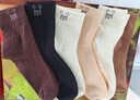 棉满满袜子女士中筒袜秋冬季100%纯棉抗菌防臭女生卡通小熊长筒全棉6双 实拍图