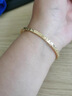 周六福碎冰冰银手镯女爆闪黄金色镯子生日礼物D1014856 58mm新年礼物 实拍图
