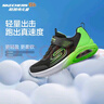 Skechers斯凯奇风豹跑鞋儿童网面气垫缓震休闲鞋男女童跑步鞋405316L 男款/黑色/柠檬色/BKLM 35 实拍图