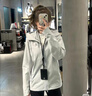 迪卡侬户外女秋冬防风防水夹克风衣MH150白-5114381 实拍图