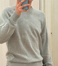 优衣库男装女装柔软绵羊毛圆领针织衫/长袖毛衣毛衫478541 02 浅灰色 2XL /185/112C 实拍图