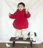 戴维贝拉（DAVE＆BELLA）白鸭绒儿童羽绒服保暖女童上衣冬装圣诞加厚小童外套宝宝衣服 浆果红【现货】 100 cm（建议身高90-100cm） 实拍图