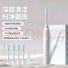 小米狼100W+热销】电动牙刷全自动充电式智能声波冲牙器软毛刷头女士男款学生情侣套装青少年牙刷 简约白+4刷头+充电线 实拍图