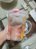 富光玻璃杯家用儿童牛奶杯子带刻度吸管水杯 宝宝冲泡奶粉杯带把手 实拍图