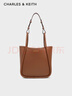 CHARLES&KEITH大容量通勤单肩托特包子母包生日新年礼物送女友CK2-30782647 Chocolate巧克力色 M 实拍图