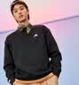 adidas情侣款休闲抓绒圆领长袖卫衣套头衫男女秋季阿迪达斯轻运动   黑色/白   XL 实拍图