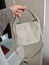 半坡饰族（bampo）圆满水桶包 头层牛皮斜挎包2025夏新款白色单肩小拎包女 月石灰133 实拍图