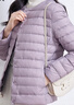 鸭鸭（YAYA）佟丽娅同款轻薄羽绒服女新款冬季短款圆领内胆修身时尚薄外套男 浅紫色【女款无领】 3XL 实拍图