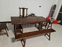 赣荣大板茶桌椅组合实木客厅茶几茶具套装一体新中式喝茶办公两用茶台 2M储物茶桌1官帽椅1长凳2短凳 实拍图