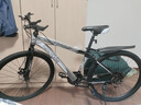 EG7山地自行车成人学生变速越野单车双减震赛车26寸青少年男女 辐条【加厚防滑轮-更安全】黑白 26寸21速【适合：160-180CM】 实拍图