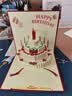 【全网低价】Touch Fish 立体生日贺卡新年礼物3D蛋糕情侣表白卡片创意音乐灯光留言卡信纸 大红立体贺卡（配信封） 实拍图