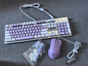 本手《鲸语星愿》主题机械键盘有线电竞游戏键盘鼠标套装台式电脑笔记本打字办公女生发光吃鸡键鼠套装 《鲸语星愿》白紫【彩光】青轴+紫色鼠标 实拍图